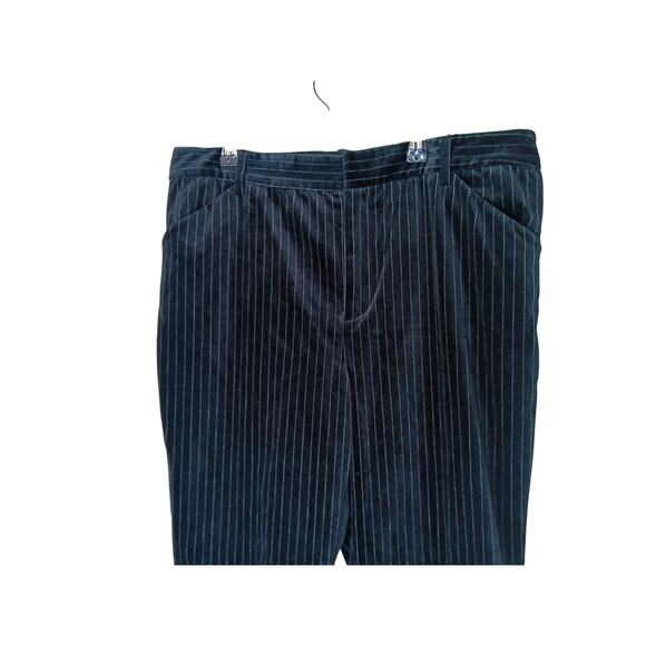 Vintage Ralph Lauren Lauren Jeans Co. Pinstripe Velvet Pants Black 12  Cropped - Picture 6 of 11